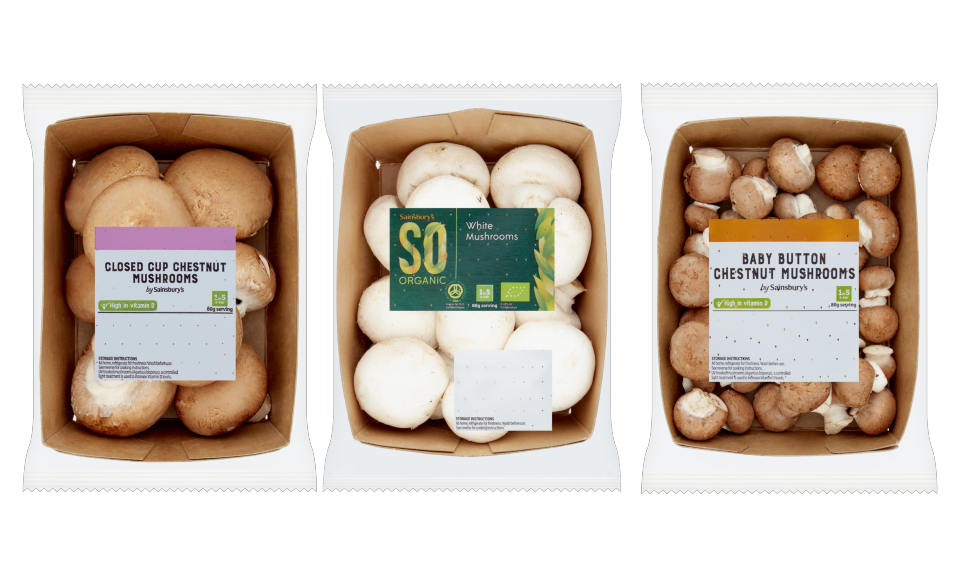 Sainsbury's achieves plastic reduction with introduction of mushroom punnets
